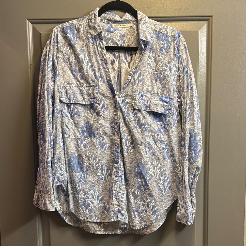 Roller Rabbit Blue and White Floral Shirt